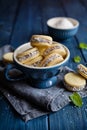 Alfajore cookies filled with caramelized milk and coconut Royalty Free Stock Photo