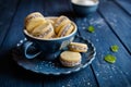 Alfajore cookies filled with caramelized milk and coconut Royalty Free Stock Photo