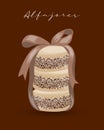 Alfajores cookies, dessert, Latin American cuisine, Argentinean national cuisine. Food illustration vector