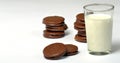 alfajores and milk Royalty Free Stock Photo