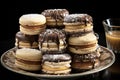 Alfajores, a mouthwatering display of buttery sandwich cookies filled with dulce de leche, elegantly presented