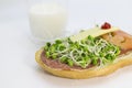 Alfalfa sprouts sandwich Royalty Free Stock Photo