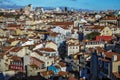 Alfama District Aerial view panorama. Lisbon, Portugal Royalty Free Stock Photo