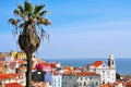 Alfama and the Tagus River in Lisbon, Portugal Royalty Free Stock Photo