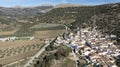 aerial view of the pretty white village of Alfarnatejo in the province of Malaga, Andalusia. Royalty Free Stock Photo