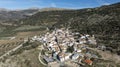 aerial view of the pretty white village of Alfarnatejo in the province of Malaga, Andalusia. Royalty Free Stock Photo