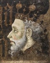 Alfons IV the Magnanimous from portraits of the kings of Aragon by Jaume Mateu, 1427 Royalty Free Stock Photo