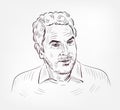 Alfonso Cuaron vector sketch portrait illustration Royalty Free Stock Photo
