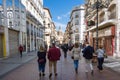 Alfonso I pedestrian street with the Basilica of Our Lady of Pilar in the background Royalty Free Stock Photo