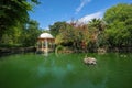 Alfonso XII Pavilion at Birds Island (Isleta de los Pajaros) at Maria Luisa Park - Seville, Andalusia, Spain Royalty Free Stock Photo