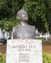 Alfredo Keil bust in Praca da Alegria in Lisbon, Portugal.