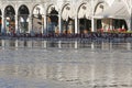 Alfresco bar in Saint Mark with high tide in Venice Royalty Free Stock Photo