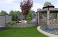 Alfresco living area, 3d render