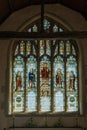 ALFRISTON, SUSSEX/UK - JULY 23 : Stained glass window inside St Royalty Free Stock Photo