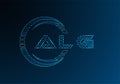 ALG low poly letter logo vector design. Royalty Free Stock Photo