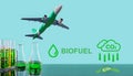 Algae fuel biofuel industry lab researching for bio-aviation fuel to be a sustainable aviation fuel