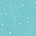 Algae Grove. Vector soft cyan seamless pattern background.