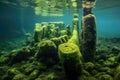 algae growth patterns on submerged rocks