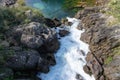 Algae tints rock pool turquoise as water gushes in after opening Aratiatia dam gates