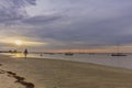 Algarve Cavacos beach dawn twilight landscape at Ria Formosa wet Royalty Free Stock Photo