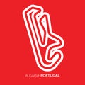 Algarve circuit, Portugal. Motorsport race track vector map