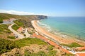 Algarve: Panoramic view to Praia da Arrifana - Beach and village near Aljezur, Portugal