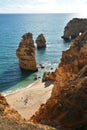 Algarve rocks formation and beach Royalty Free Stock Photo