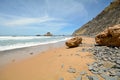 Algarve: Rocks at Surfer beach Praia do Castelejo near Sagres, Portugal Royalty Free Stock Photo