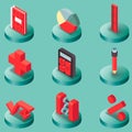 Algebra color isometric icons