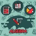 Algebra flat concept icons Royalty Free Stock Photo