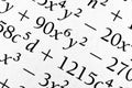 Algebra formulas close up. Royalty Free Stock Photo