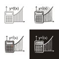 Algebra icons set isolated on white background