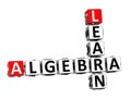 Algebra Learn. White and Red 3D Crossword Puzzle Royalty Free Stock Photo