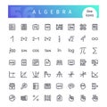 Algebra Line Icons Set