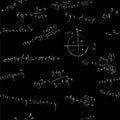 Algebra seamless vector pattern on black background