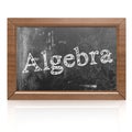 Algebra written on blackboard Royalty Free Stock Photo