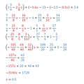 Algebraic equation with one variable equivalence equation decimal fractions