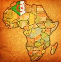 algeria on actual map of africa Royalty Free Stock Photo