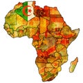 algeria on actual map of africa Royalty Free Stock Photo