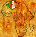 algeria on actual map of africa Royalty Free Stock Photo