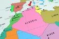 Algeria, Algiers - capital city, pinned on political map Royalty Free Stock Photo