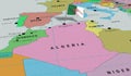 Algeria, Algiers - national flag pinned on political map Royalty Free Stock Photo