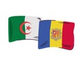 Algeria and andorra flags countries isolated icon