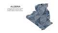 Algeria communication network map. Vector image of a low poly global map with city lights. Map in the form of triangles and dots