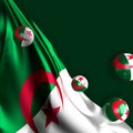 Algeria flag background template with 3d ball ornament Royalty Free Stock Photo