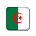 Algeria flag button icon isolated on white background