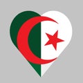algeria flag in heart shape vector printable file useful for your projects Royalty Free Stock Photo
