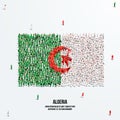 Algeria Flag. A large group of people form to create the shape of the Algerian flag. Royalty Free Stock Photo