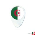 Algeria flag location map pin icon on white background Royalty Free Stock Photo