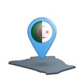 Algeria flag map pin on white Royalty Free Stock Photo